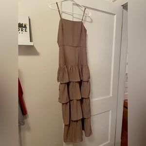 Tiered mauve/tan dress